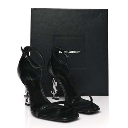 Saint Laurent Calfskin Opyum 85 Sandals 37 Black Silver 9 of 9