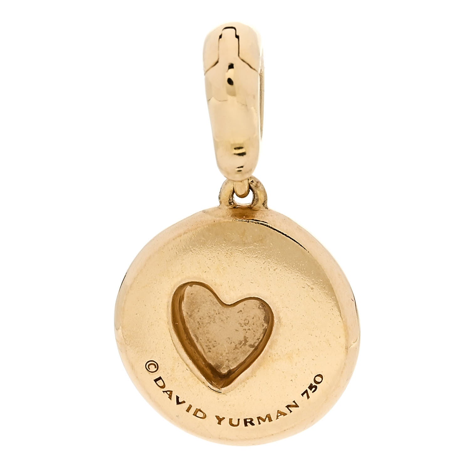 David Yurman 18K Yellow Gold Diamond SY Heart Amulet Pendant 3 of 5