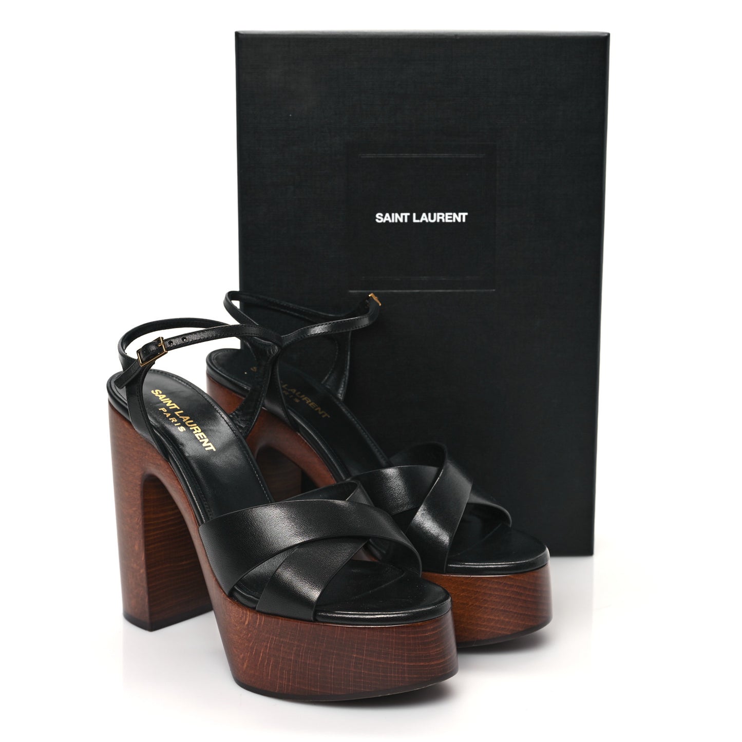 Calfskin Bianca Platform Sandals 38 Black