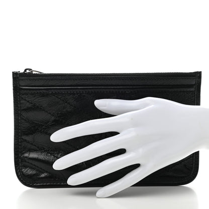 Saint Laurent Crinkled Calfskin Matelasse Monogram Niki Bill Pouch Black 2 of 7