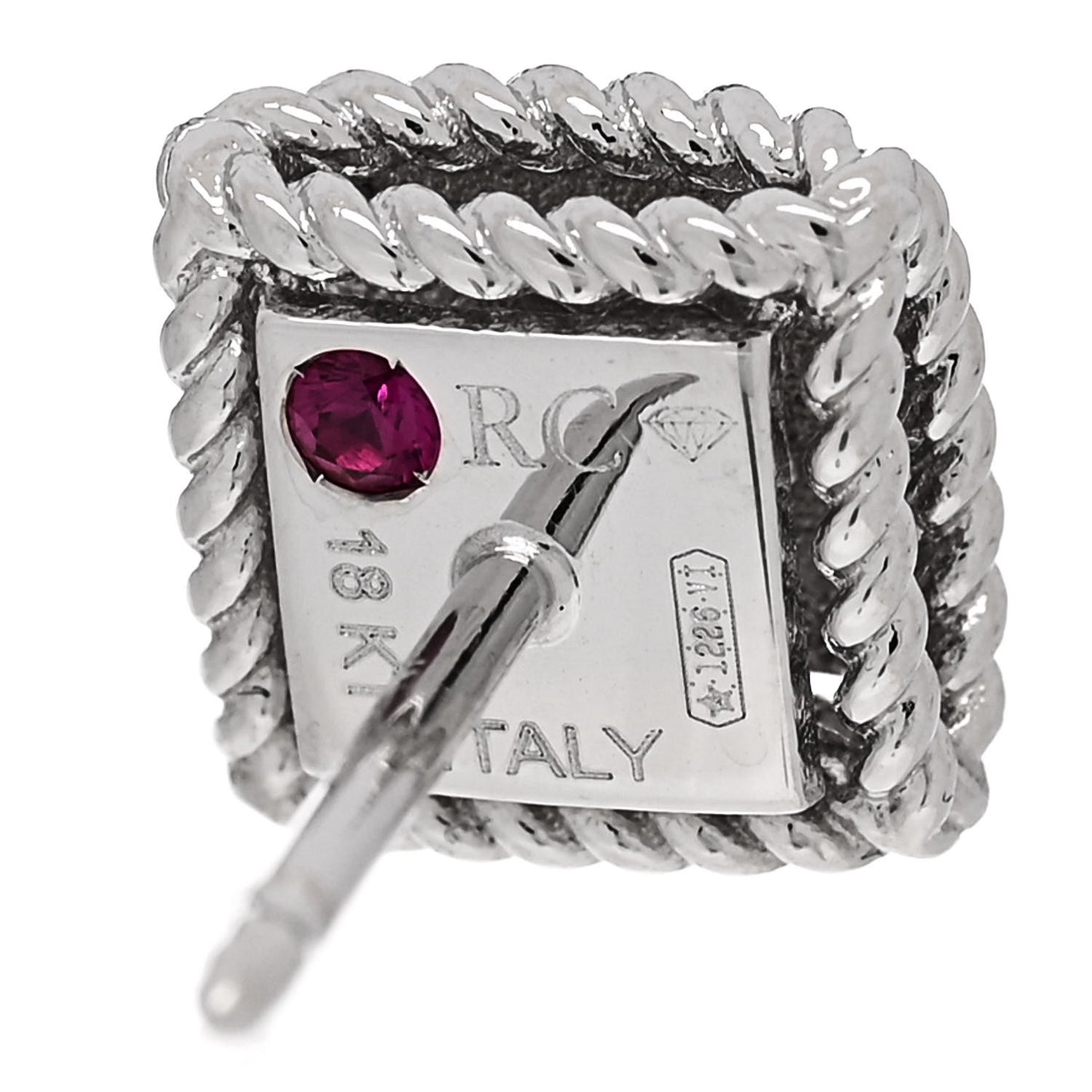 18K White Gold Diamond Palazzo Ducale Stud Earrings