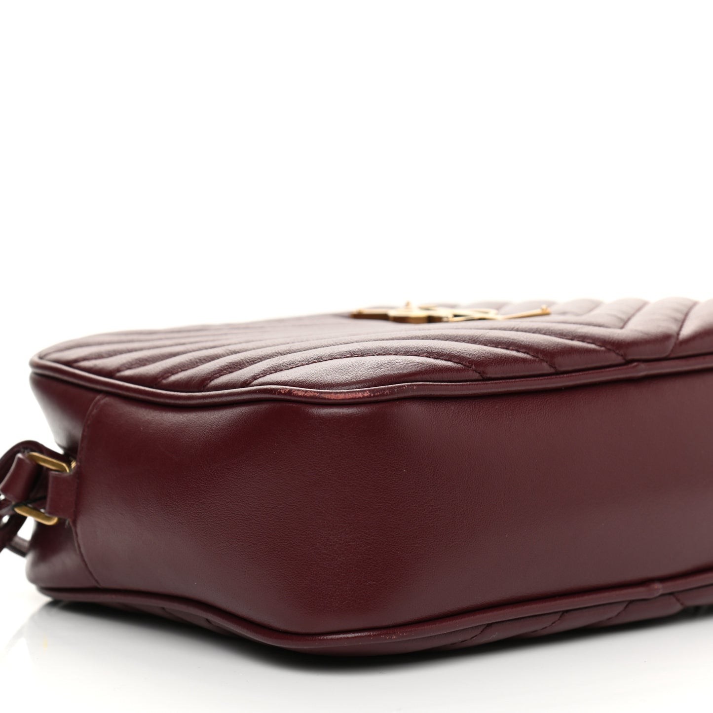 Calfskin Matelasse Monogram Lou Camera Bag Dark Legion Red