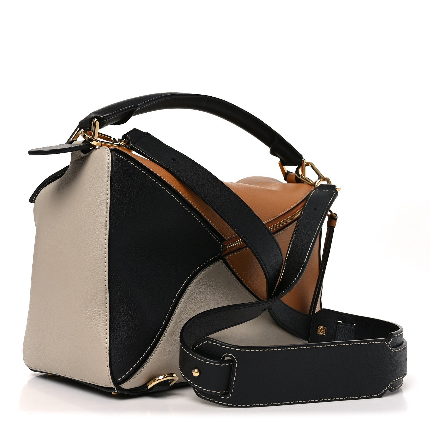 LOEWE♡ Loewe Puzzle Fold Medium Tote Bag in Shiny Leather | Neiman Marcus