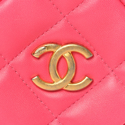 Chanel Lambskin Quilted Diamond Coin Purse Pink 8 of 8
