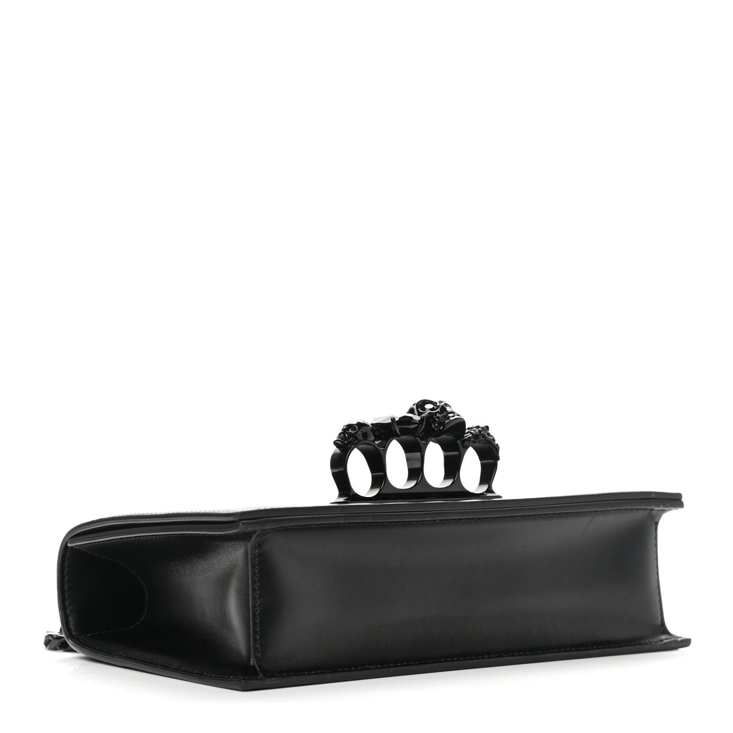 Alexander McQueen Calfskin Knuckle Shoulder Bag Black 3 of 9