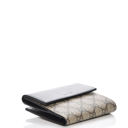 Gucci GG Supreme Monogram French Flap Wallet Black 4 of 8