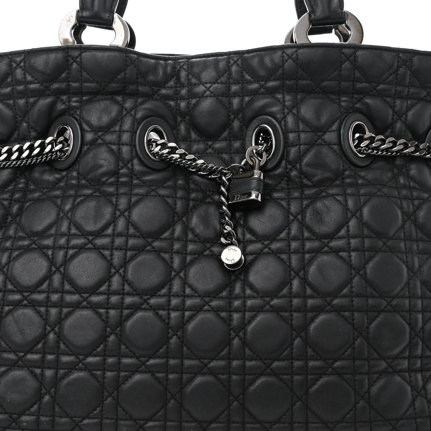 Lambskin Cannage Chri Chri Tote Black