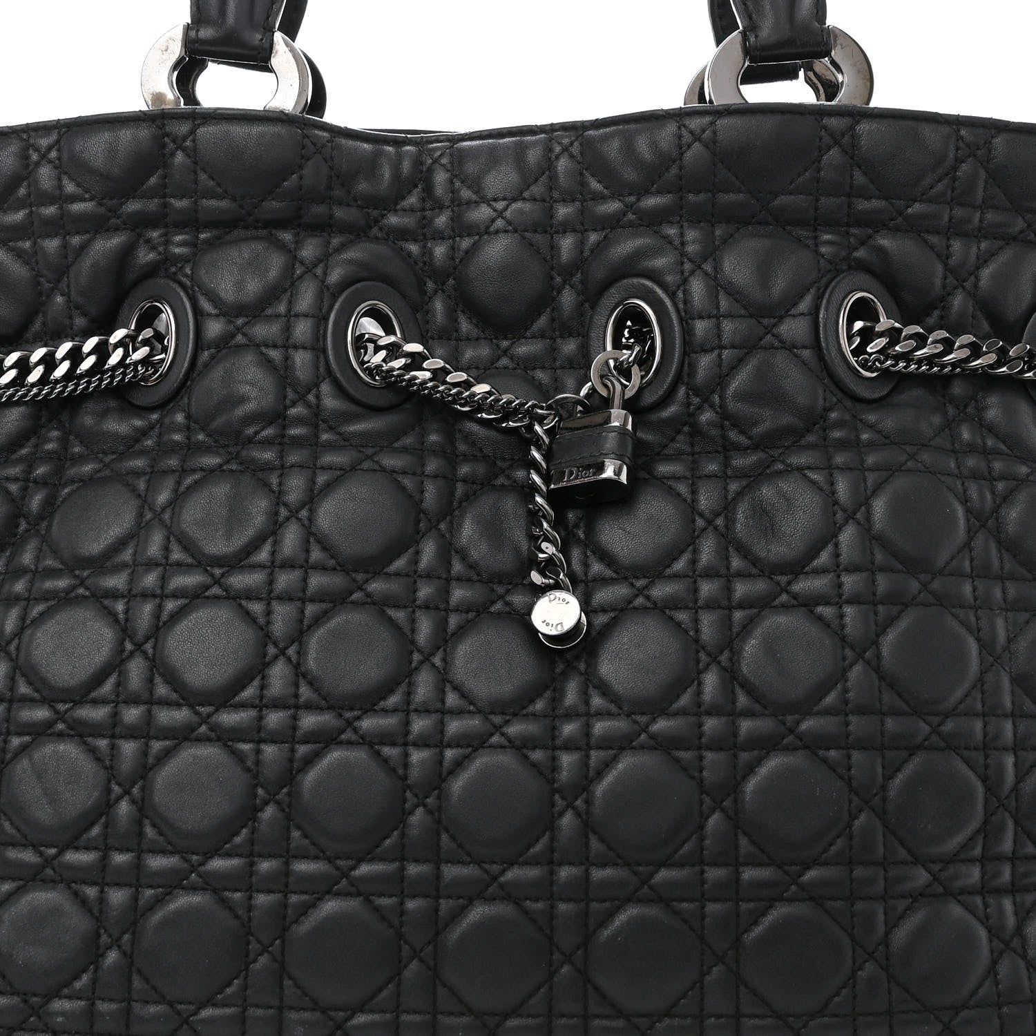 Christian Dior Lambskin Cannage Chri Chri Tote Black 8 of 12