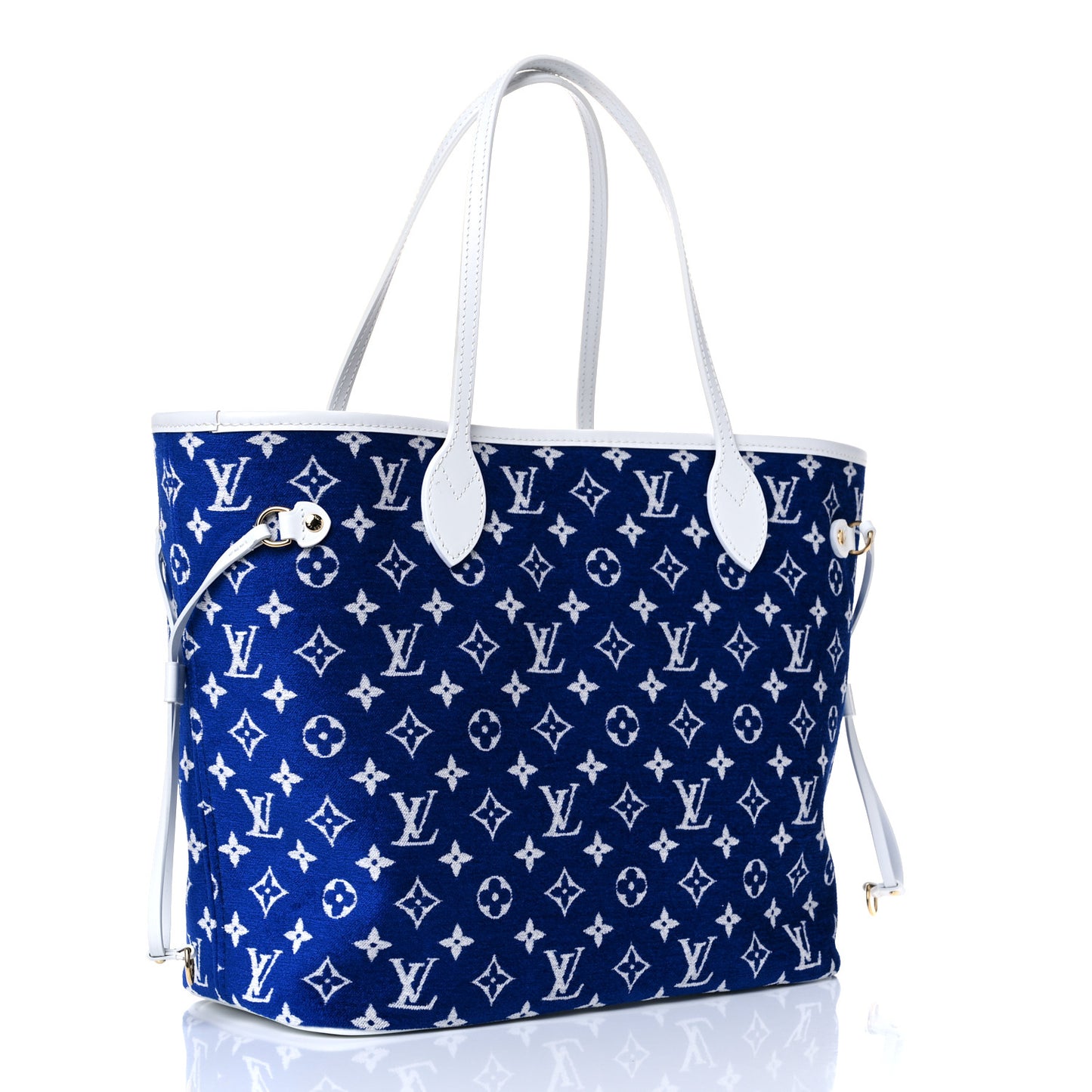 Jacquard Velvet Monogram LV Match Neverfull MM Bleu
