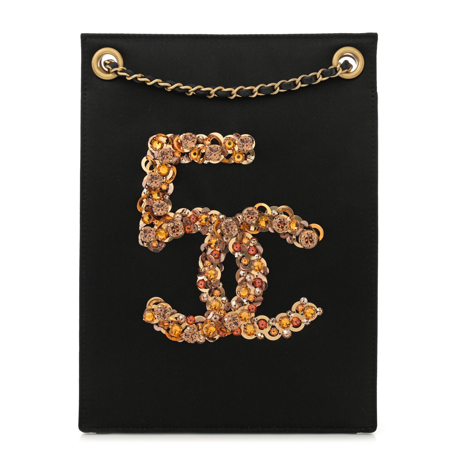 Chanel Satin Sequin No. 5 Shoulder Bag Black 1 of 11