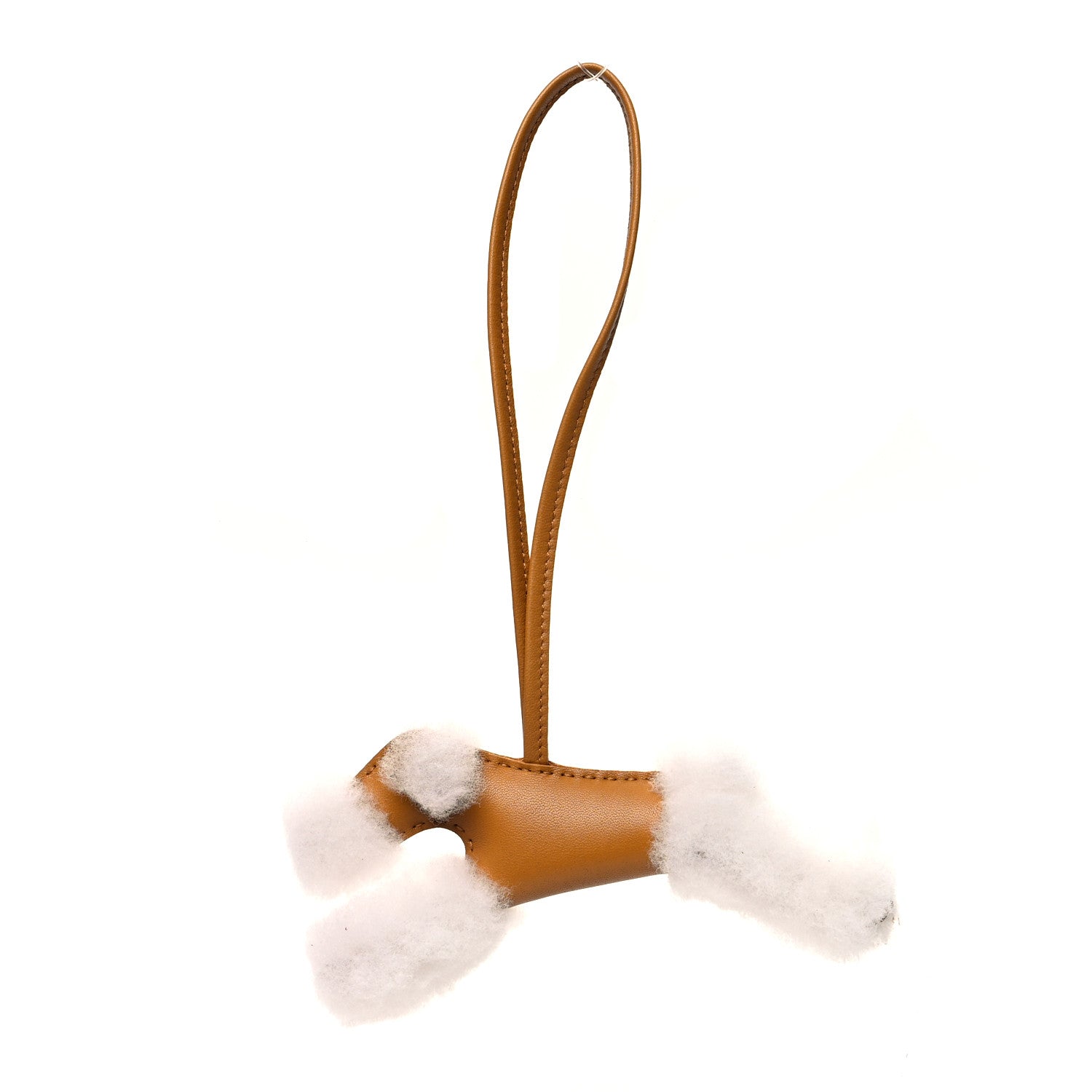Hermes Milo Lambskin Shearling Budy Charm Sesame 1 of 4