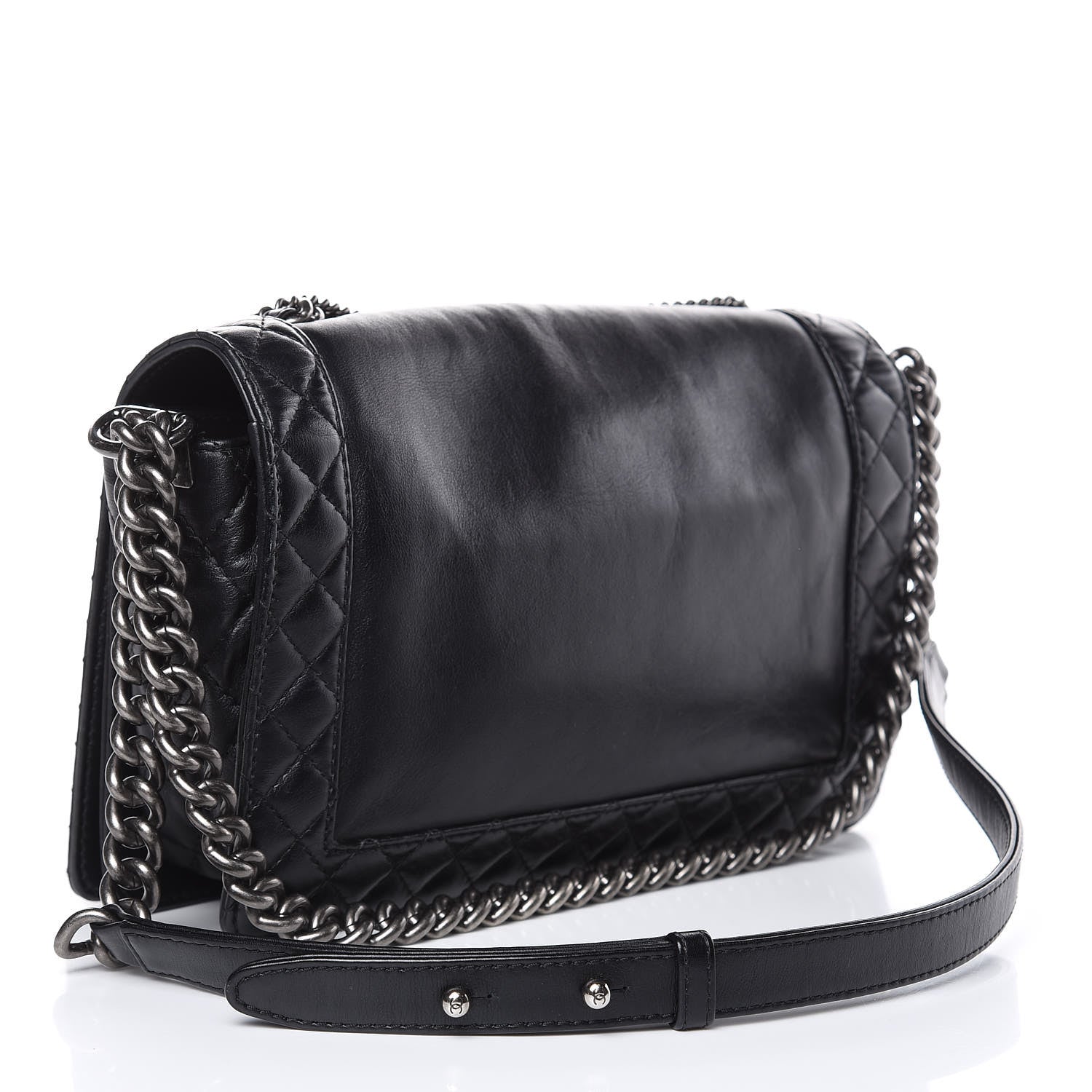 Chanel Calfskin Enchained Medium Boy Flap Black 3 of 16