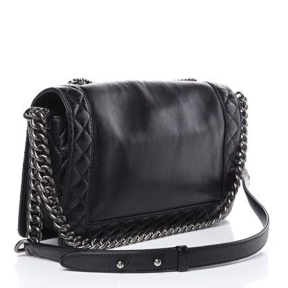 Chanel Calfskin Enchained Medium Boy Flap Black 3 of 16