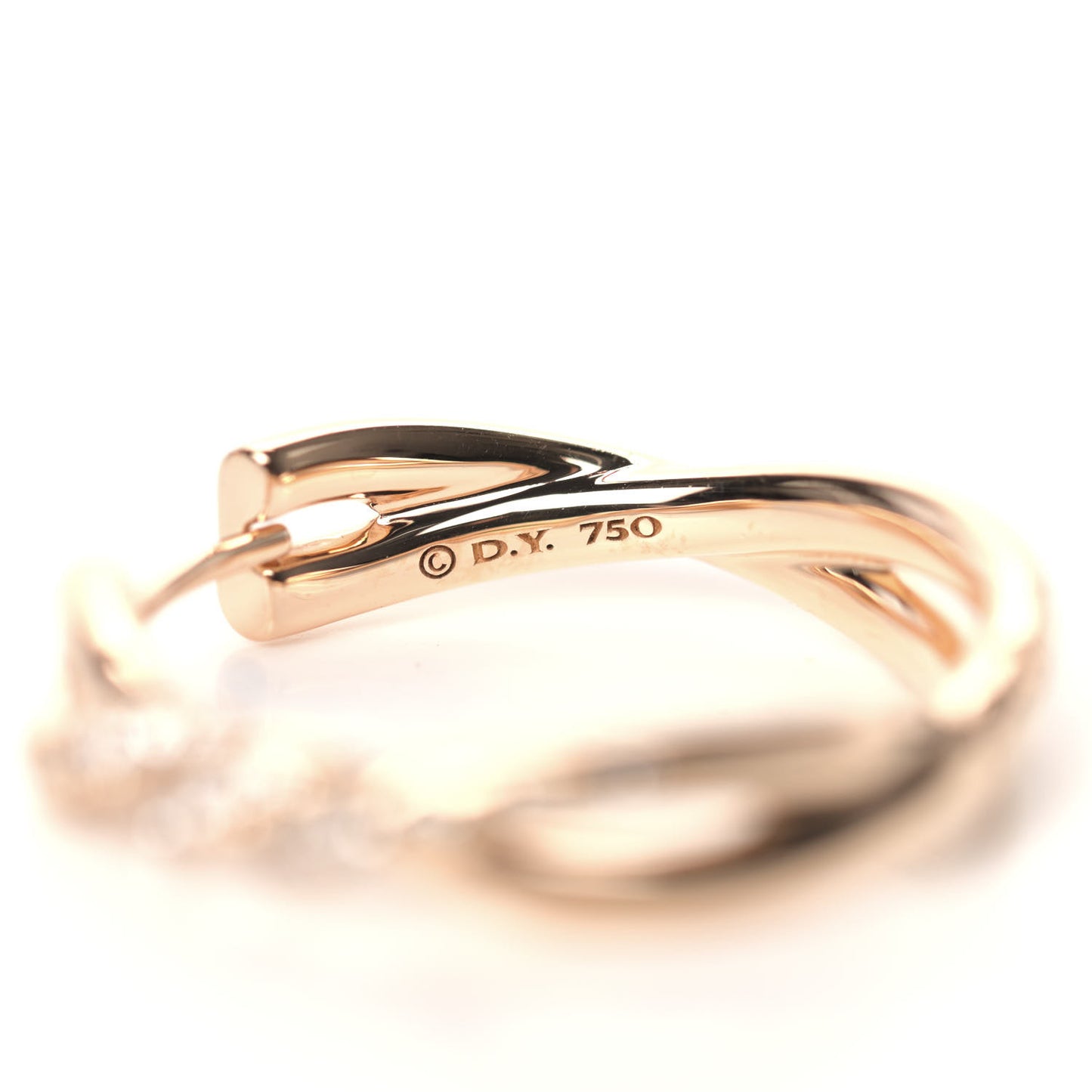 18K Yellow Gold Diamond 21mm Continuous Hoop Earrings