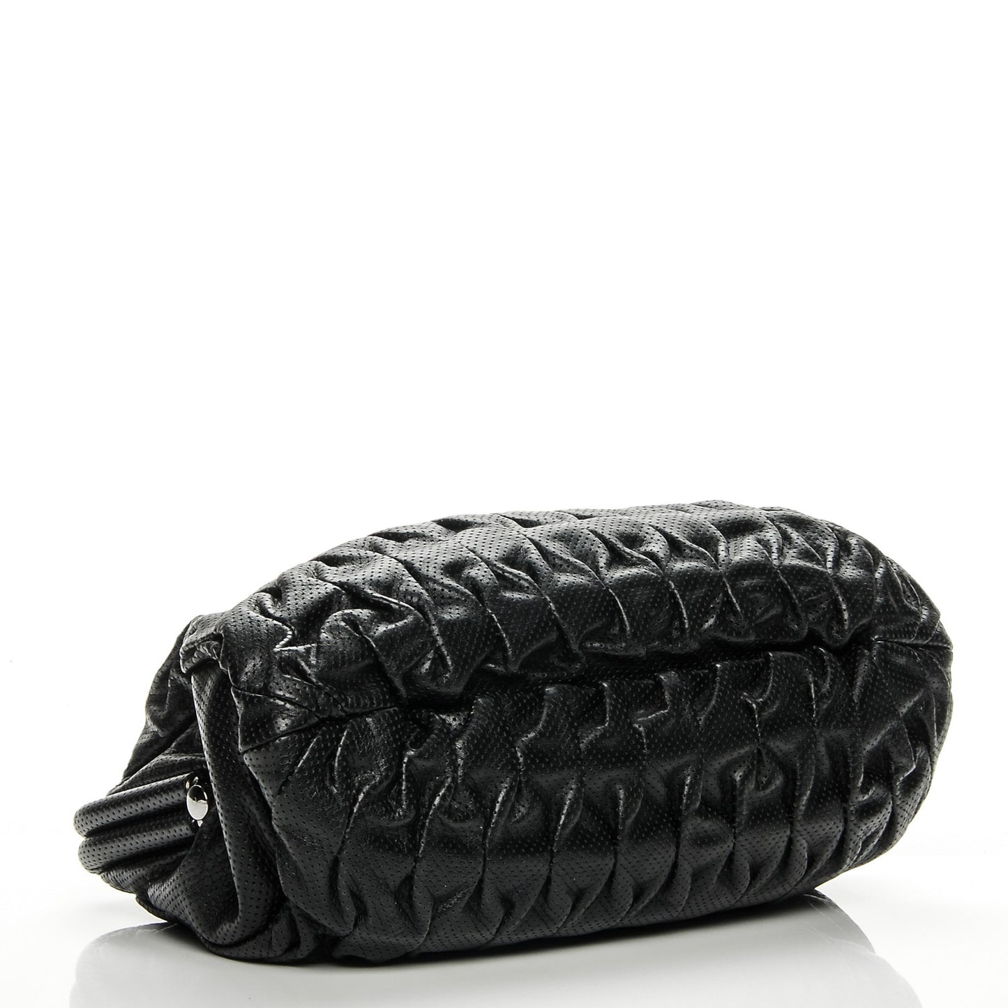 Calfskin Perforated Drill Frame Bag Black