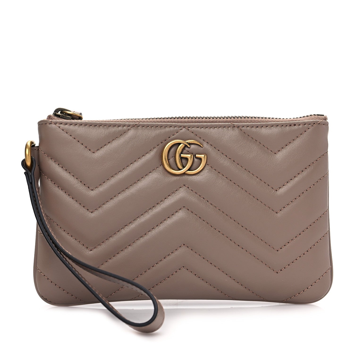 Gucci Calfskin Matelasse GG Marmont Wrist Wallet Porcelain Rose 1 of 7