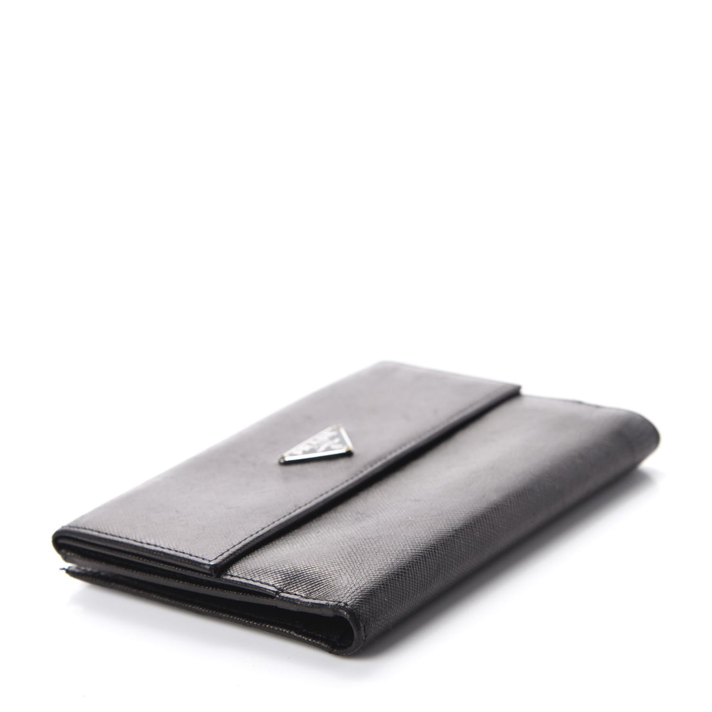 Saffiano Tri-Fold Compact Wallet Black
