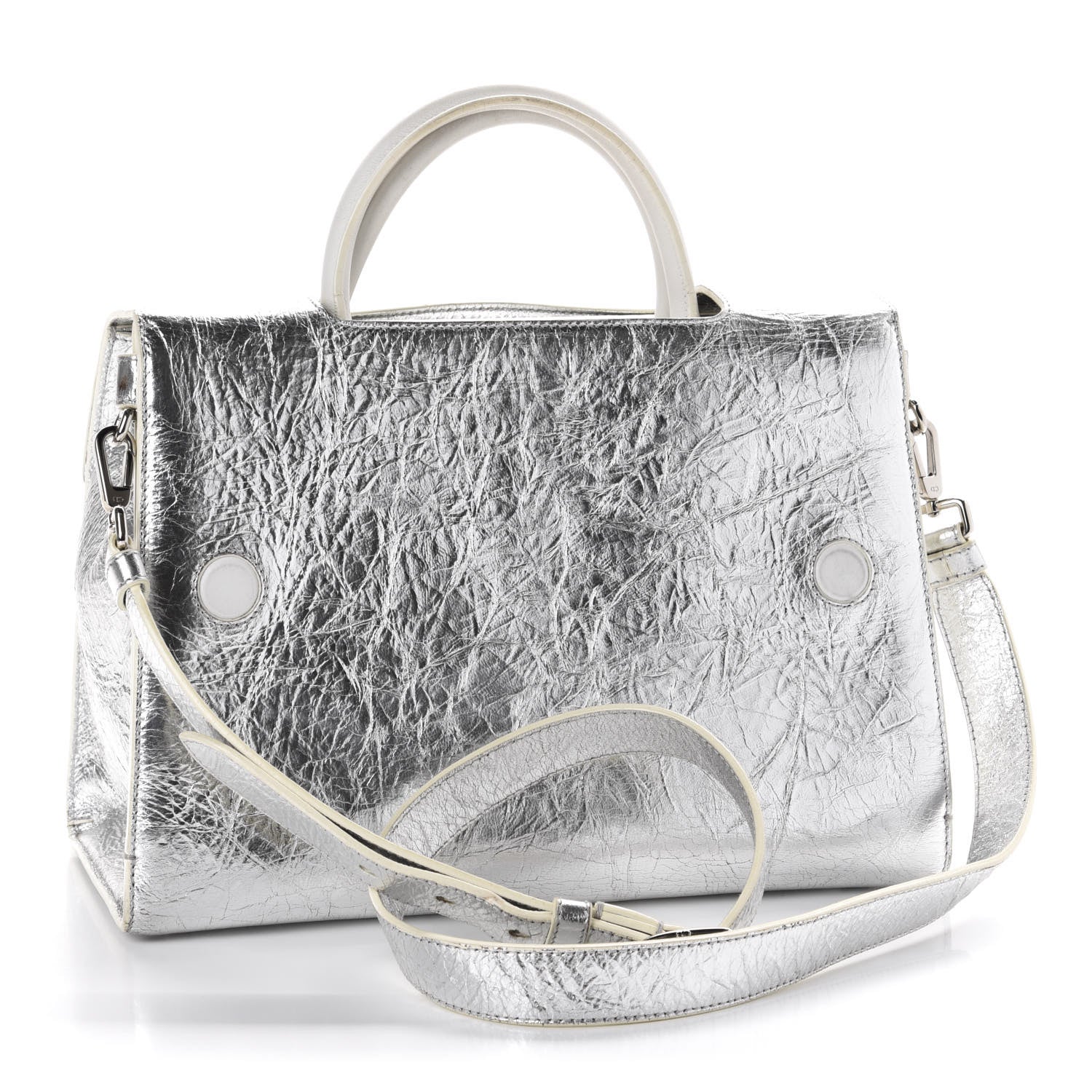 Christian Dior Metallic Calfskin Medium Diorever Flap Silver 4 of 10