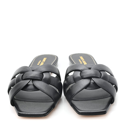 Saint Laurent Calfskin Tribute 05 Slide Sandals 38 Black 3 of 10