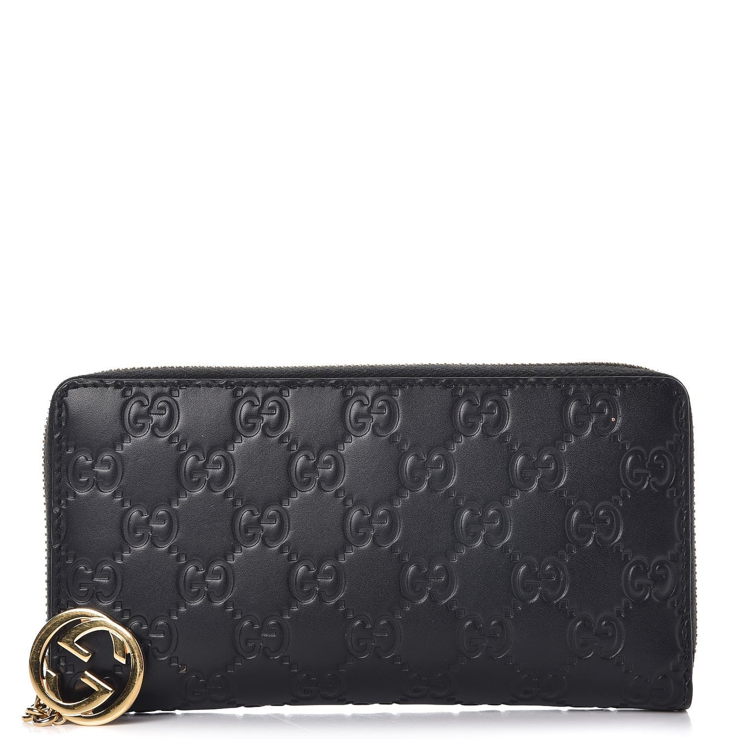 Guccissima Icon Zip Around Wallet Black