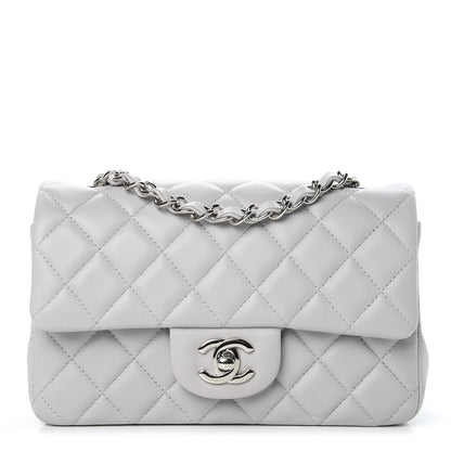 Chanel Lambskin Quilted Mini Rectangular Flap Grey 1 of 10