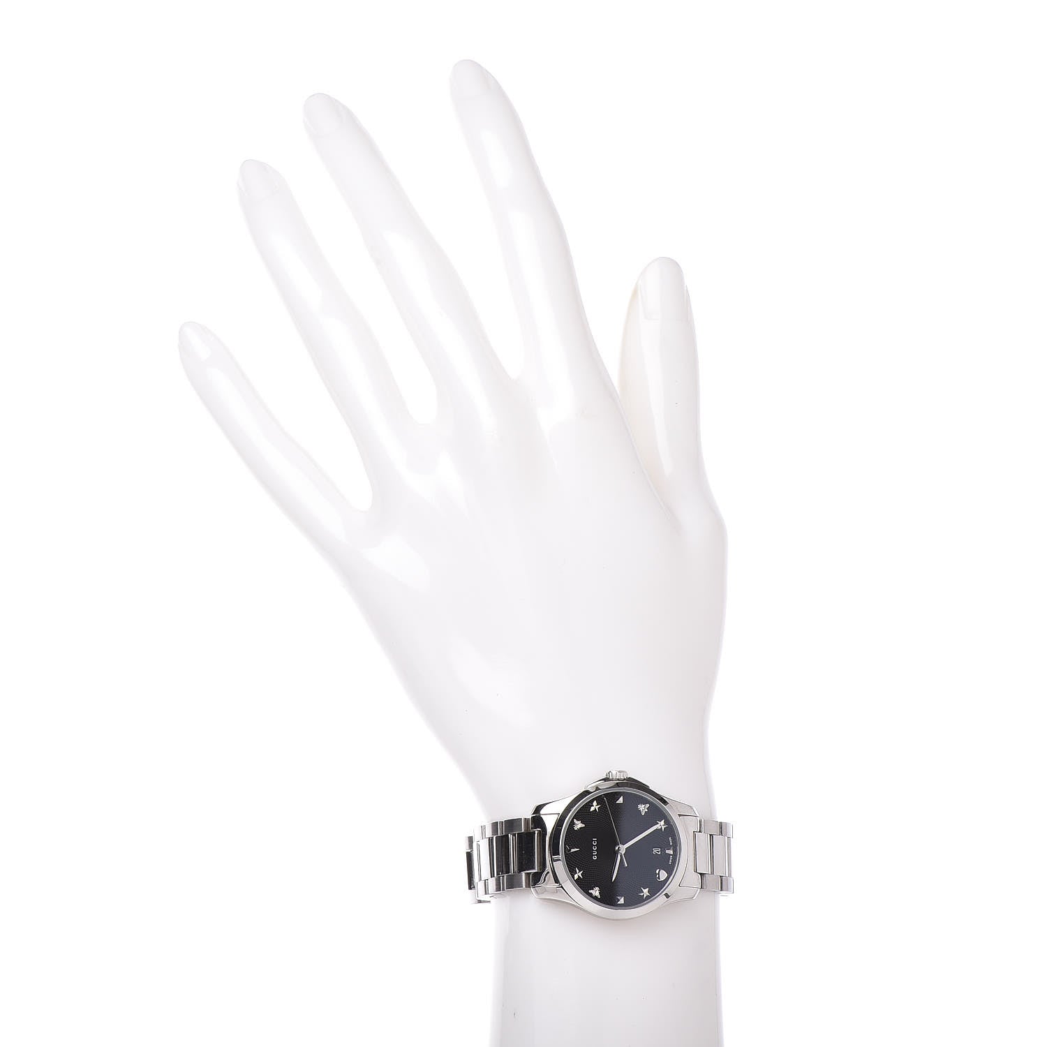 Gucci Stainless Steel 27mm G-Timeless Charm Quartz Watch Black 2 of 6