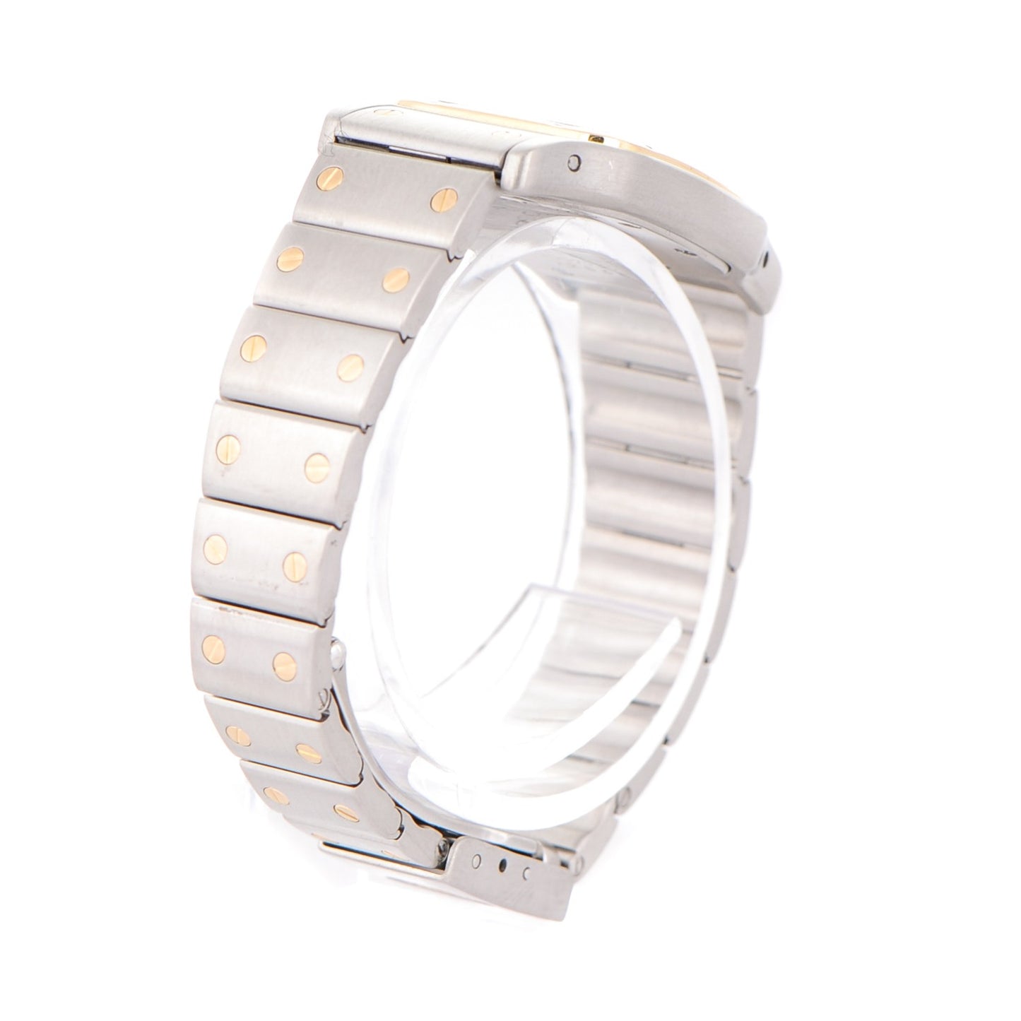Stainless Steel 18K Yellow Gold 24mm Santos De Cartier Galbee Quartz Watch