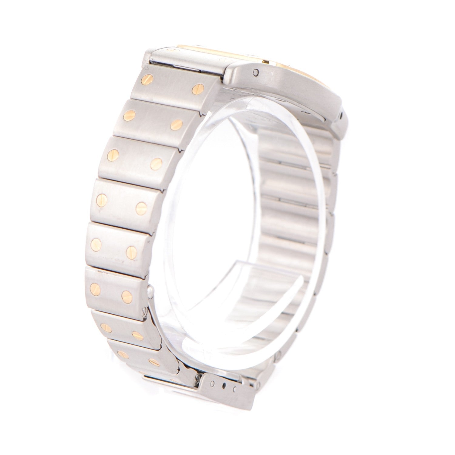 Cartier Stainless Steel 18K Yellow Gold 24mm Santos De Cartier Galbee Quartz Watch 7 of 8