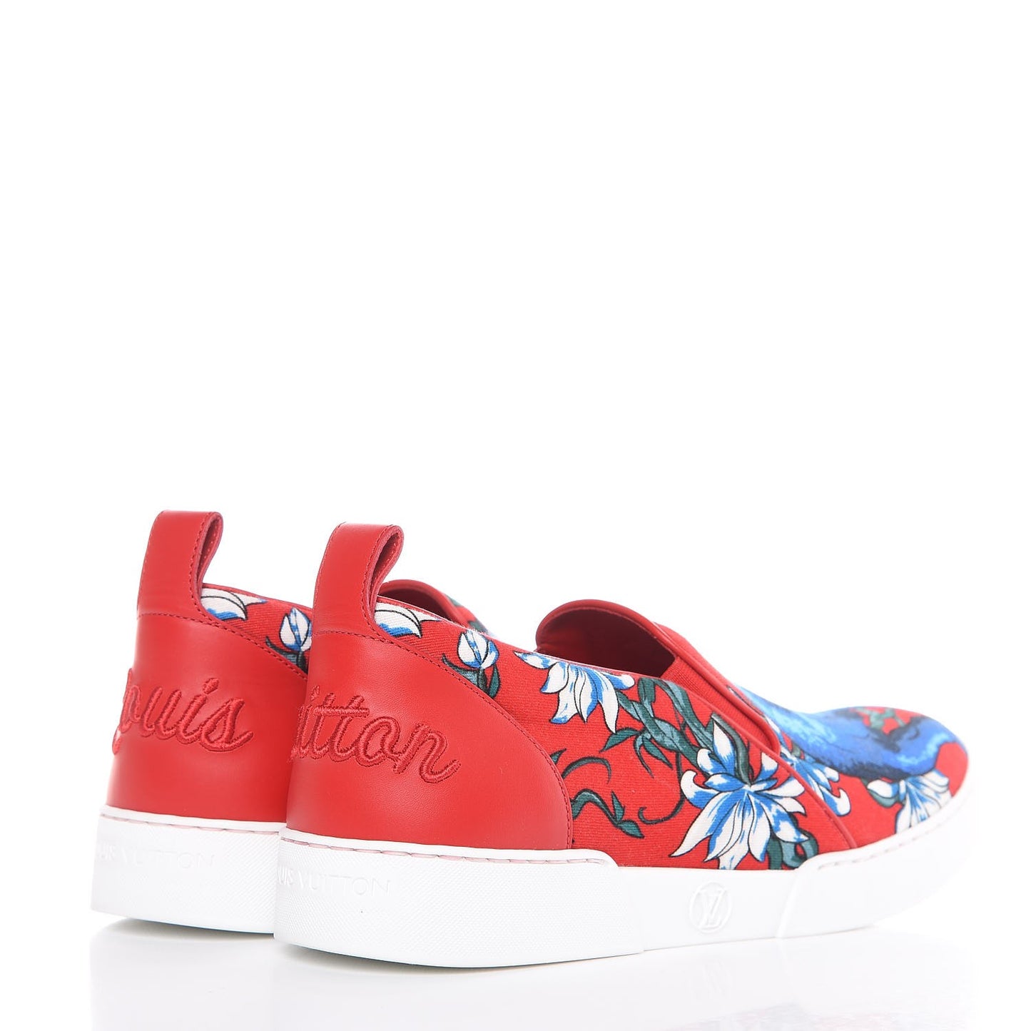 Canvas Printed Match-Up Slip On Sneakers 6.5 Red