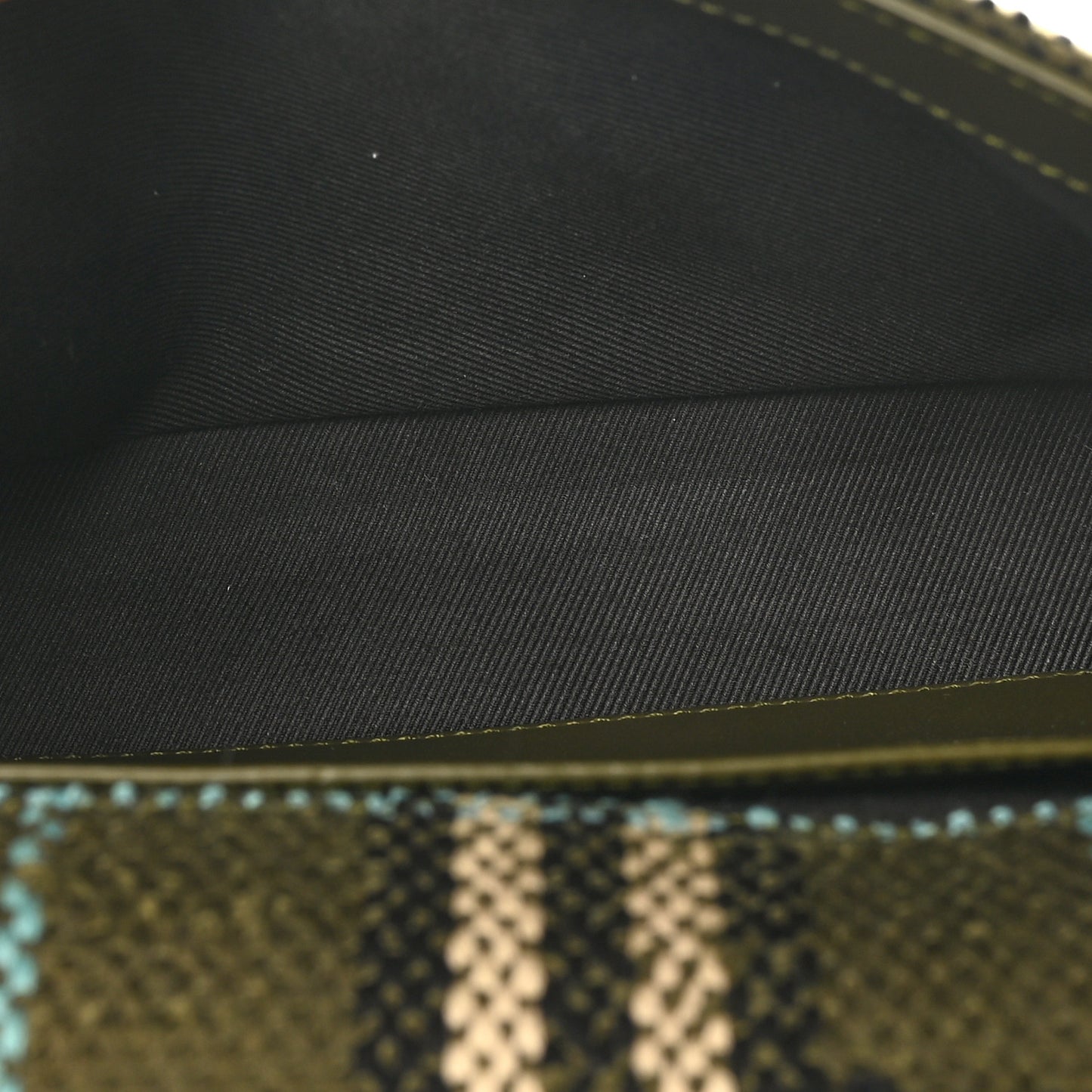 Calfskin Boucle Check Small Lola Chain Bag Olive Green