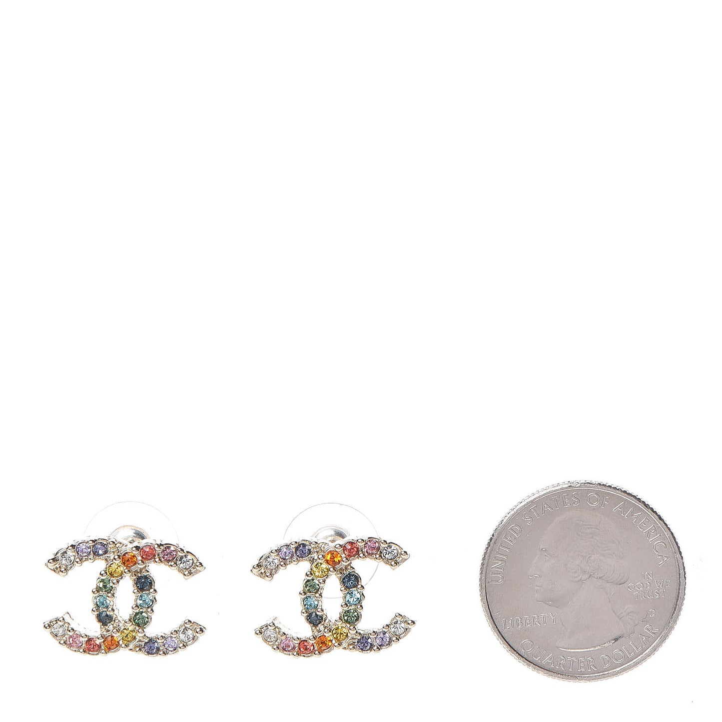 Crystal Over The Rainbow CC Earrings Gold Multicolor