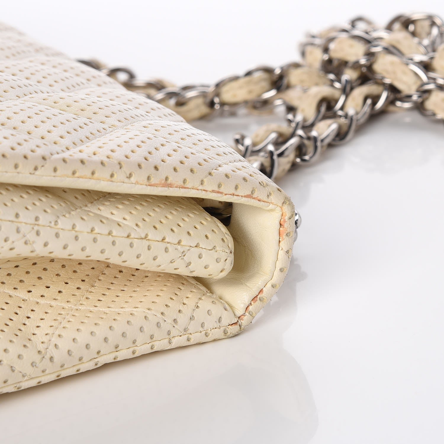 Chanel Lambskin Perforated Jumbo Single Flap White 15 of 15