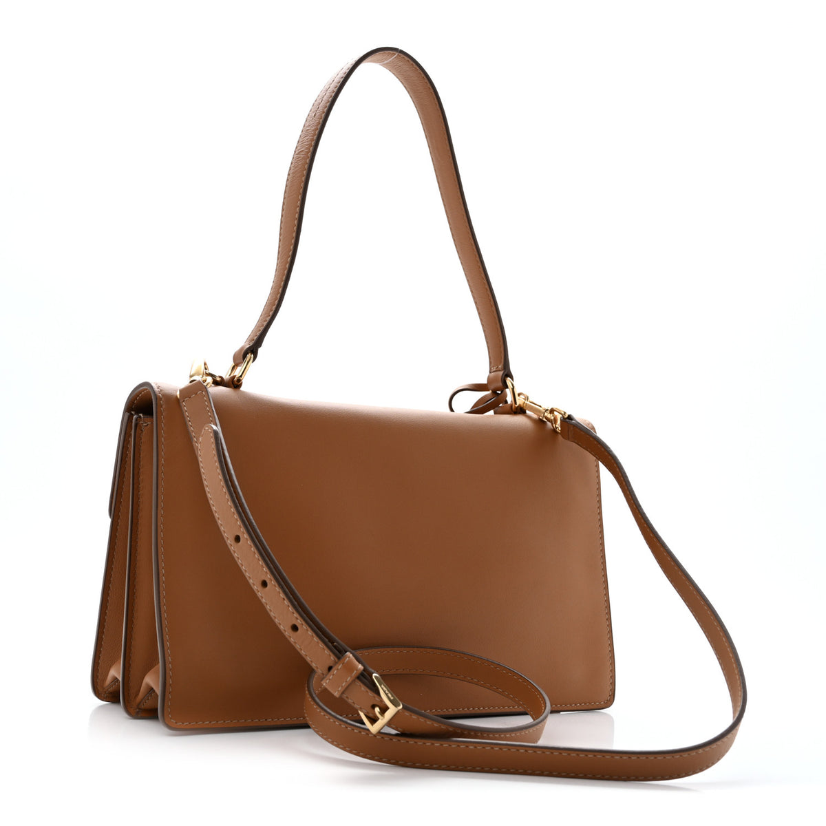 Calfskin Medium Soft Sound Shoulder Bag Caramel
