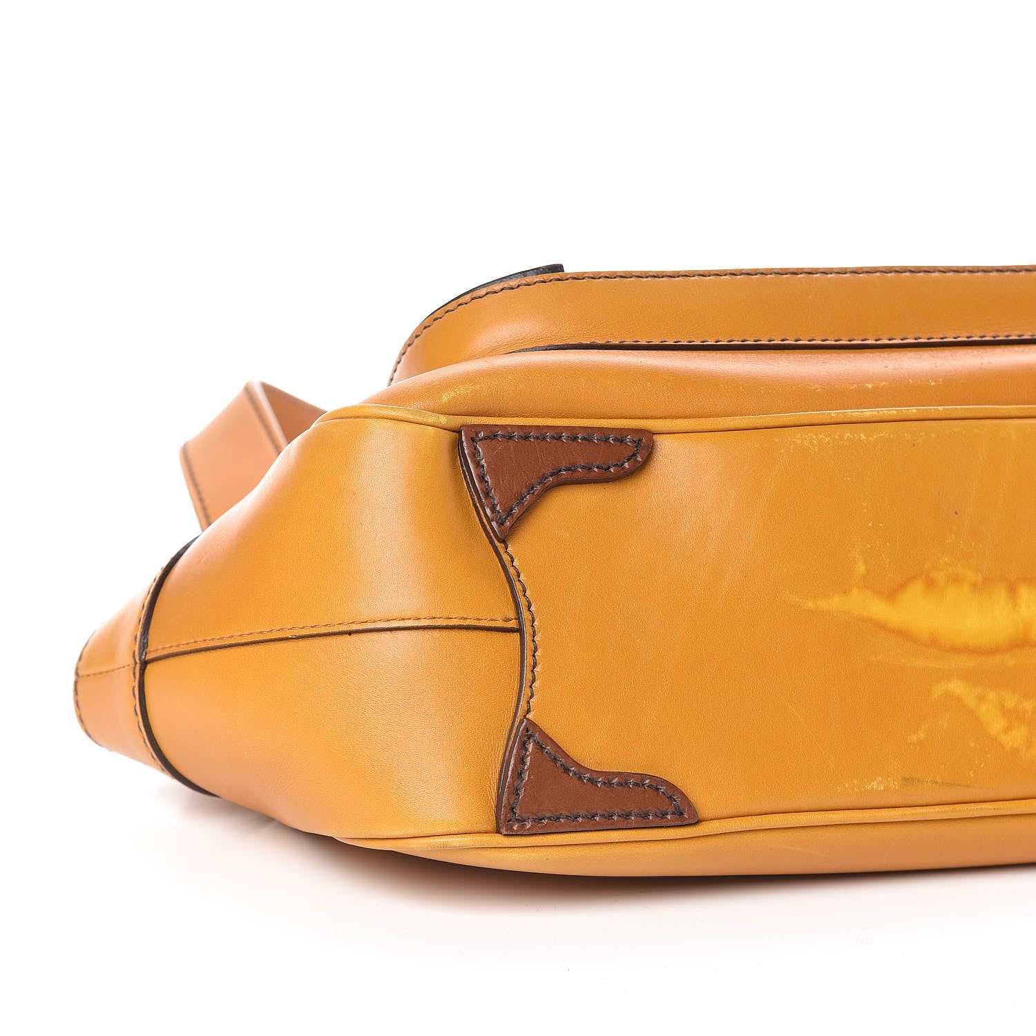 Prada Vitello Shoulder Bag Ocra Noce 5 of 13