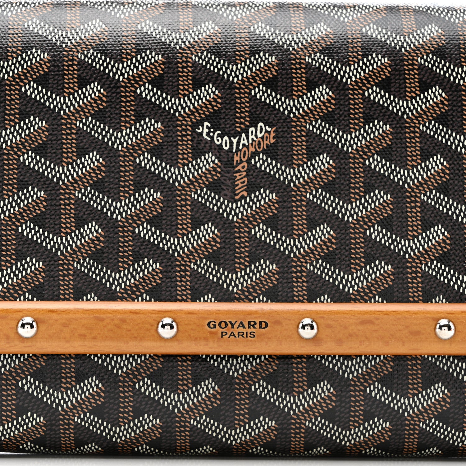 Goyard Goyardine Monte Carlo Bois Clutch With Strap Black 7 of 10