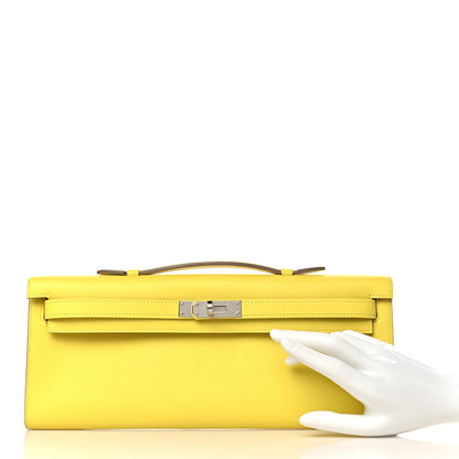 Hermes Swift Kelly Cut Clutch Pochette Lime 2 of 8