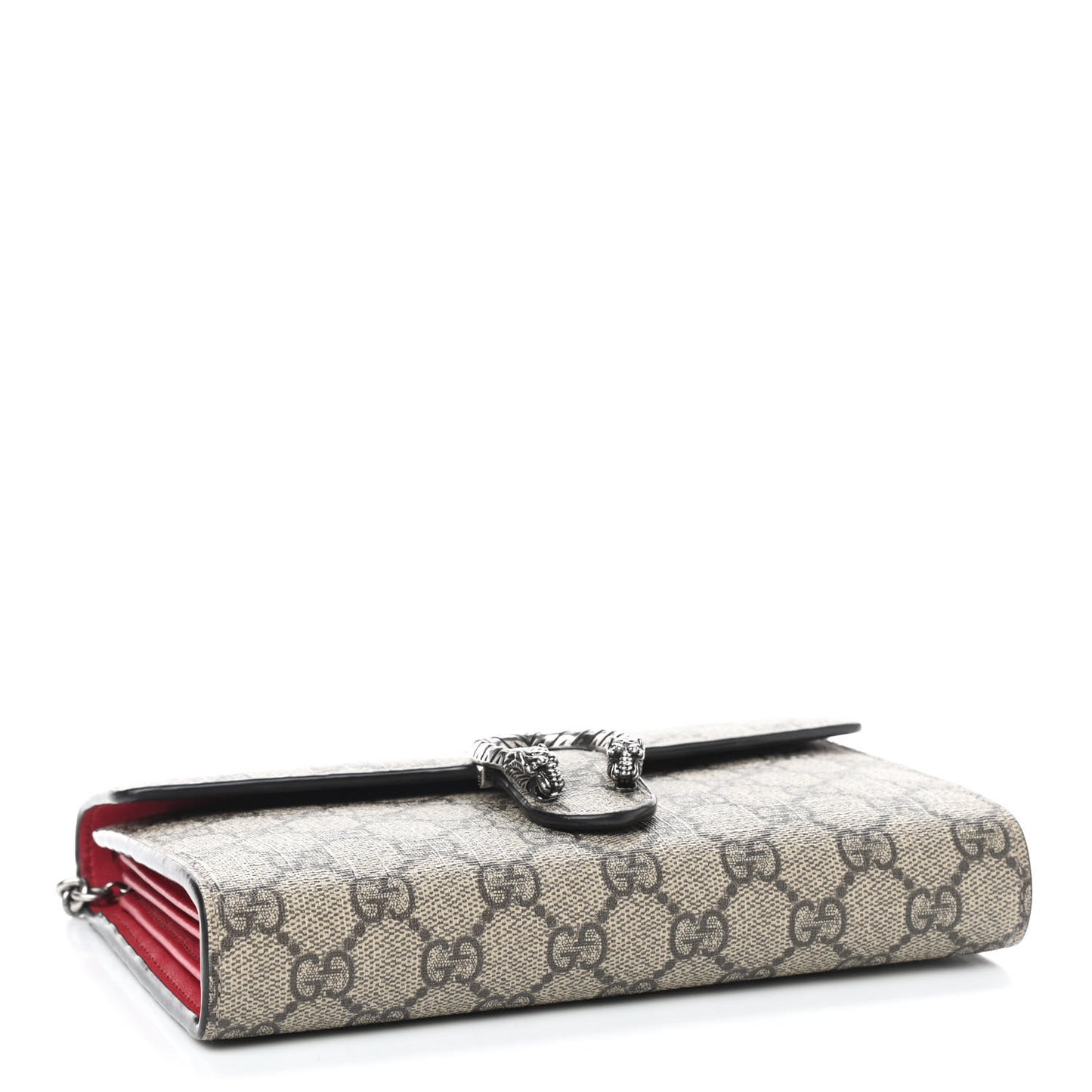 GG Supreme Monogram Mini Dionysus Chain Wallet Beige Vulcanic Red