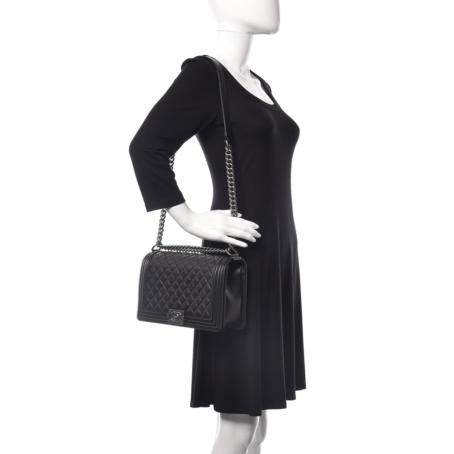 Caviar Quilted New Medium Boy Flap Black