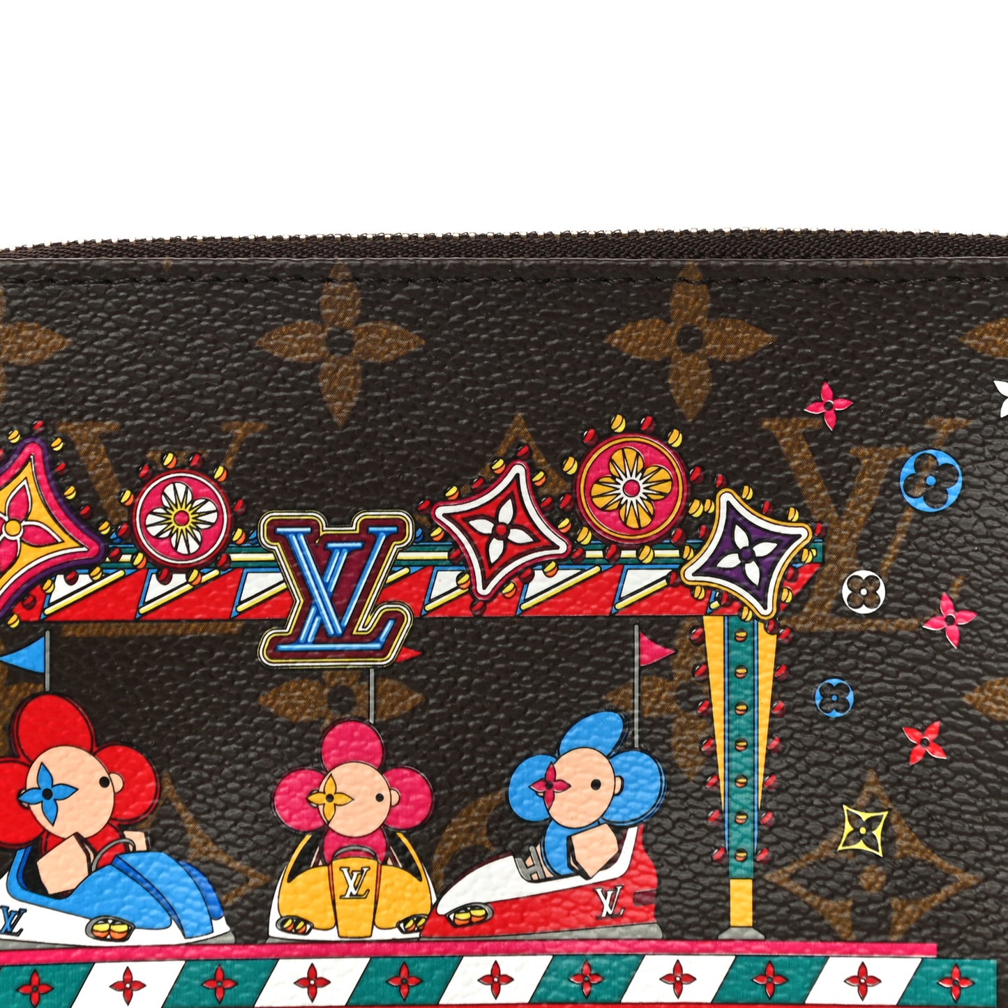 Monogram 2020 Christmas Animation Bumper Cars Mini Pochette Accessories Coquelicot
