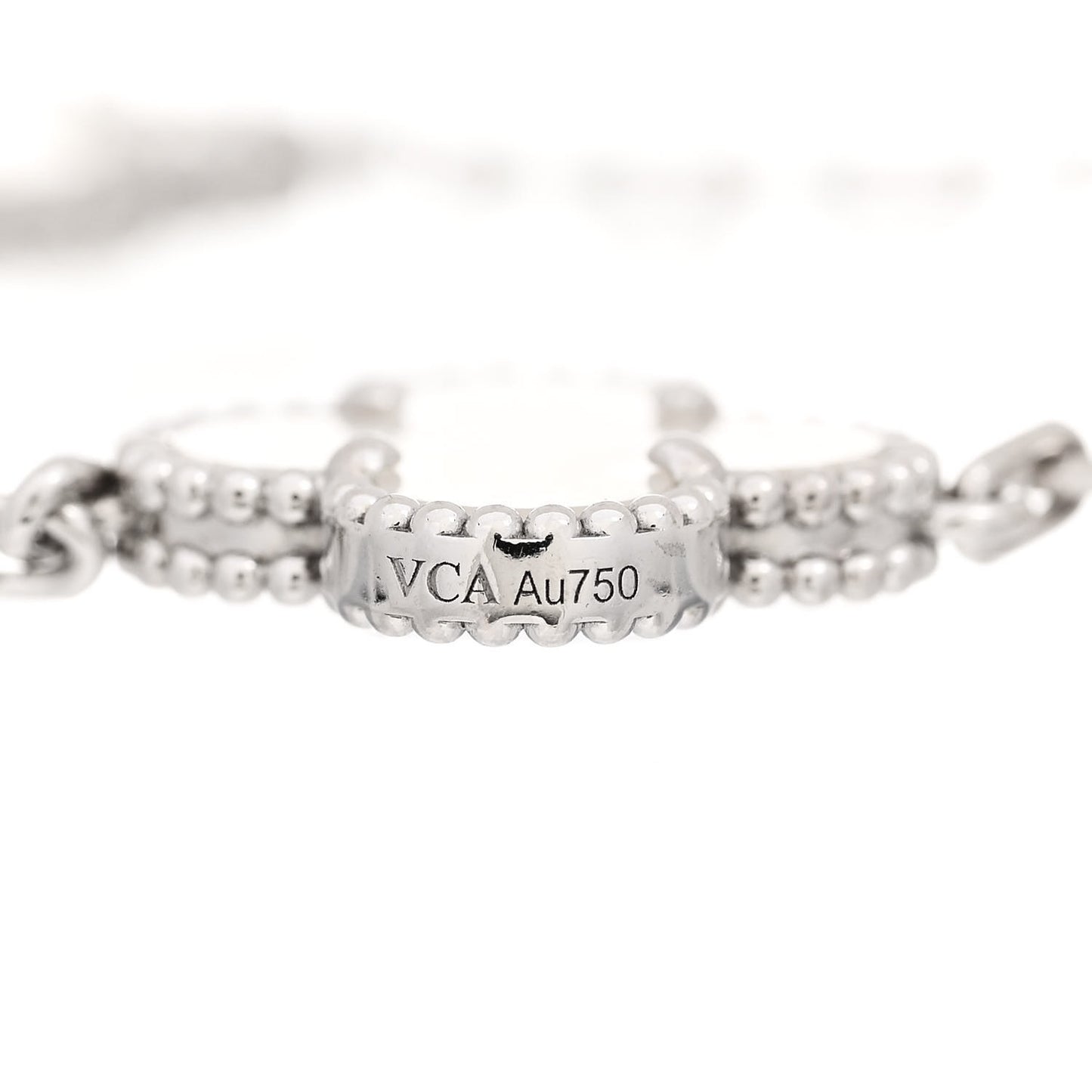 18K White Gold Mother of Pearl 5 Motifs Vintage Alhambra Bracelet