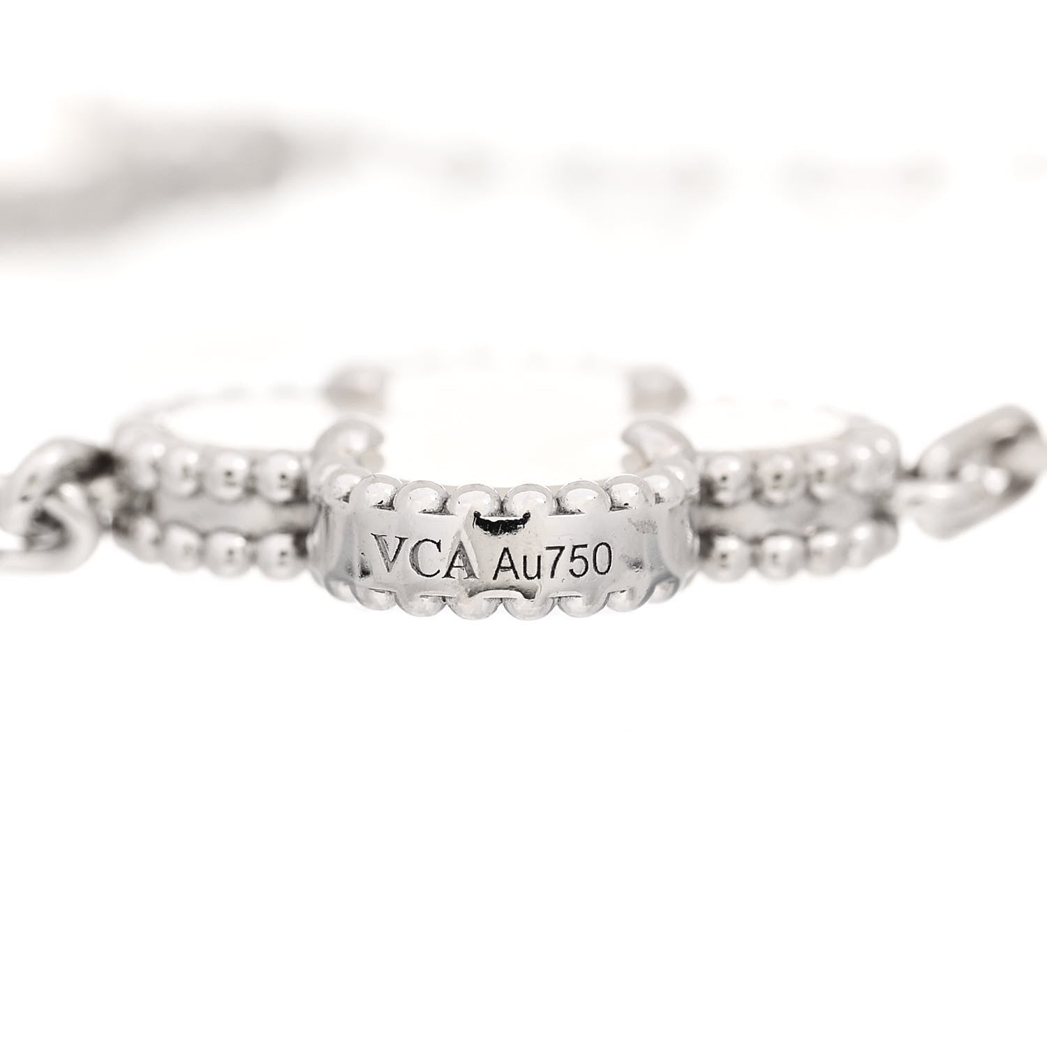 Van Cleef & Arpels 18K White Gold Mother of Pearl 5 Motifs Vintage Alhambra Bracelet 3 of 4