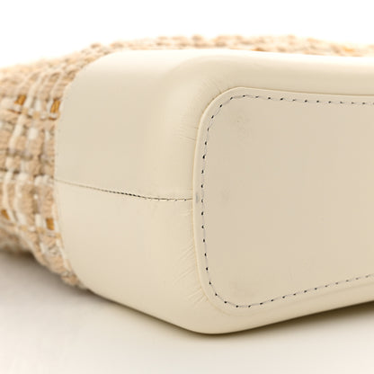 Chanel Tweed Calfskin Quilted Medium Gabrielle Hobo Beige Ivory 9 of 10