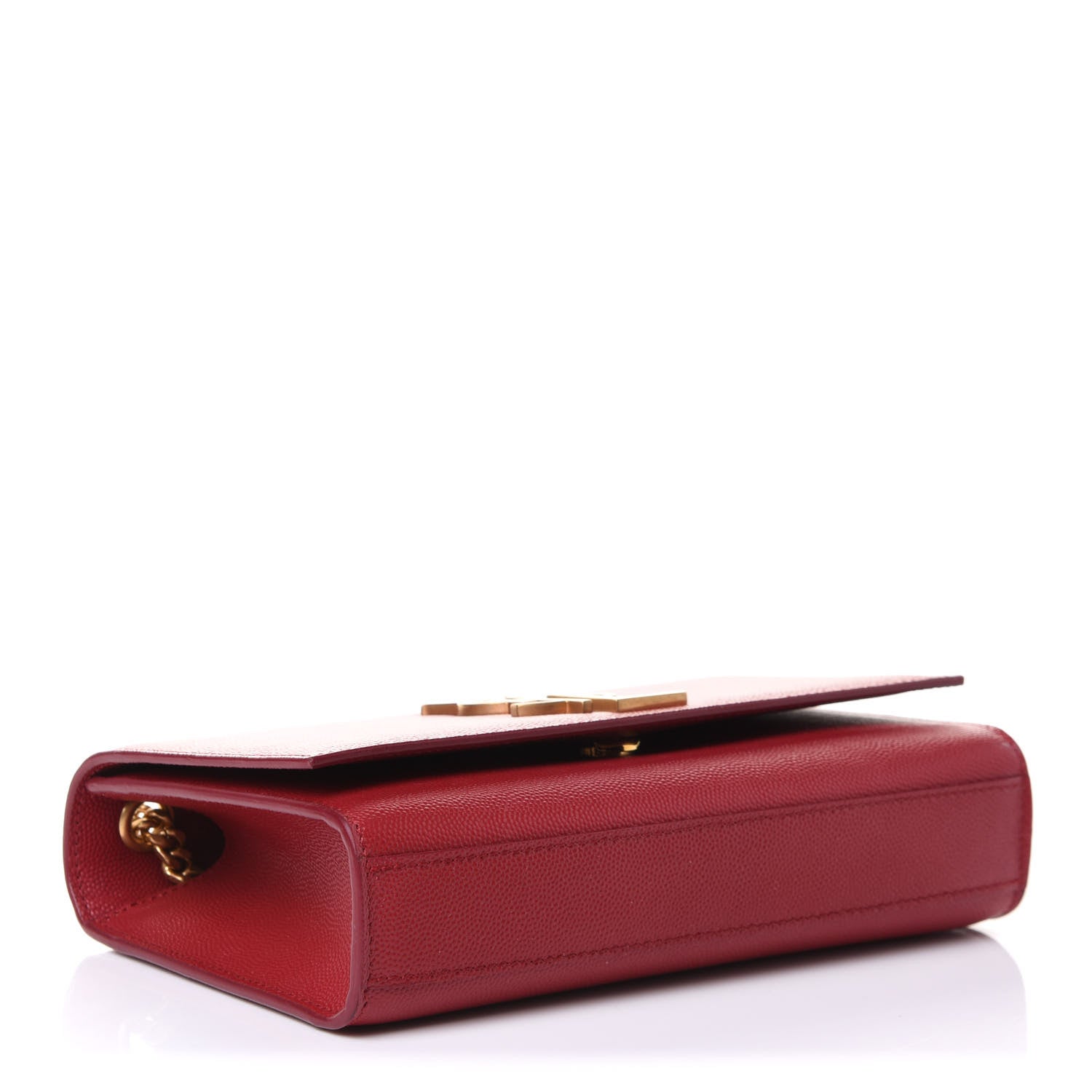 Saint Laurent Grain De Poudre Small Deconstructed Monogram Kate Satchel Red 4 of 10