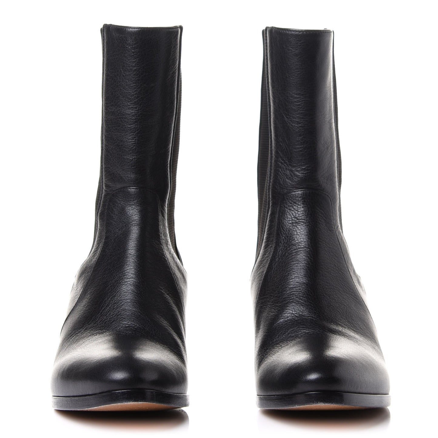 Calfskin Elastic Short Boots 37 Black