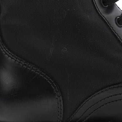 Prada Spazzolato Rois Re-Nylon Metal Triangle Logo Monolith Pouch Pocket 55mm Boots 36 Black 12 of 15