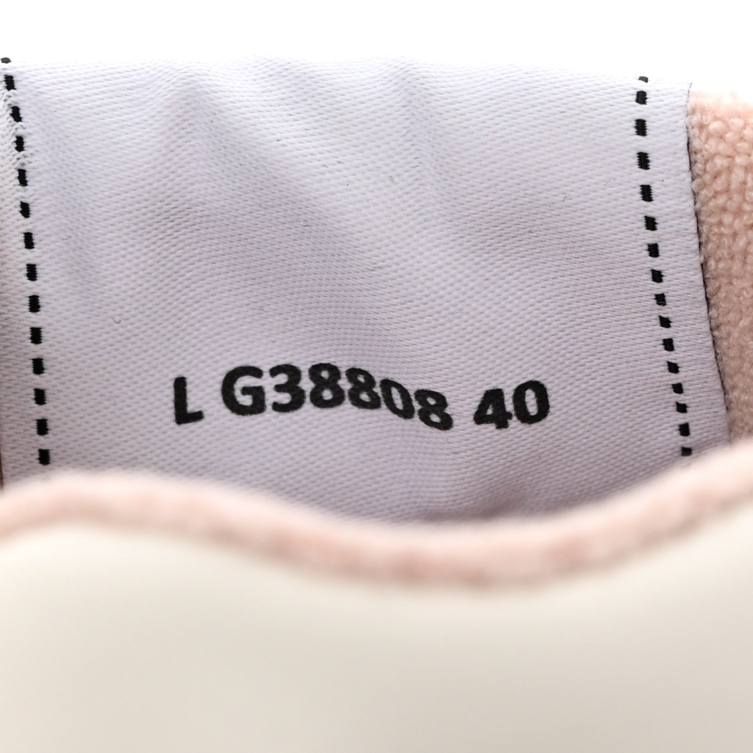 Chanel Grained Calfskin Fabric Womens Logo Sneakers 40 White Light Pink 9 of 10