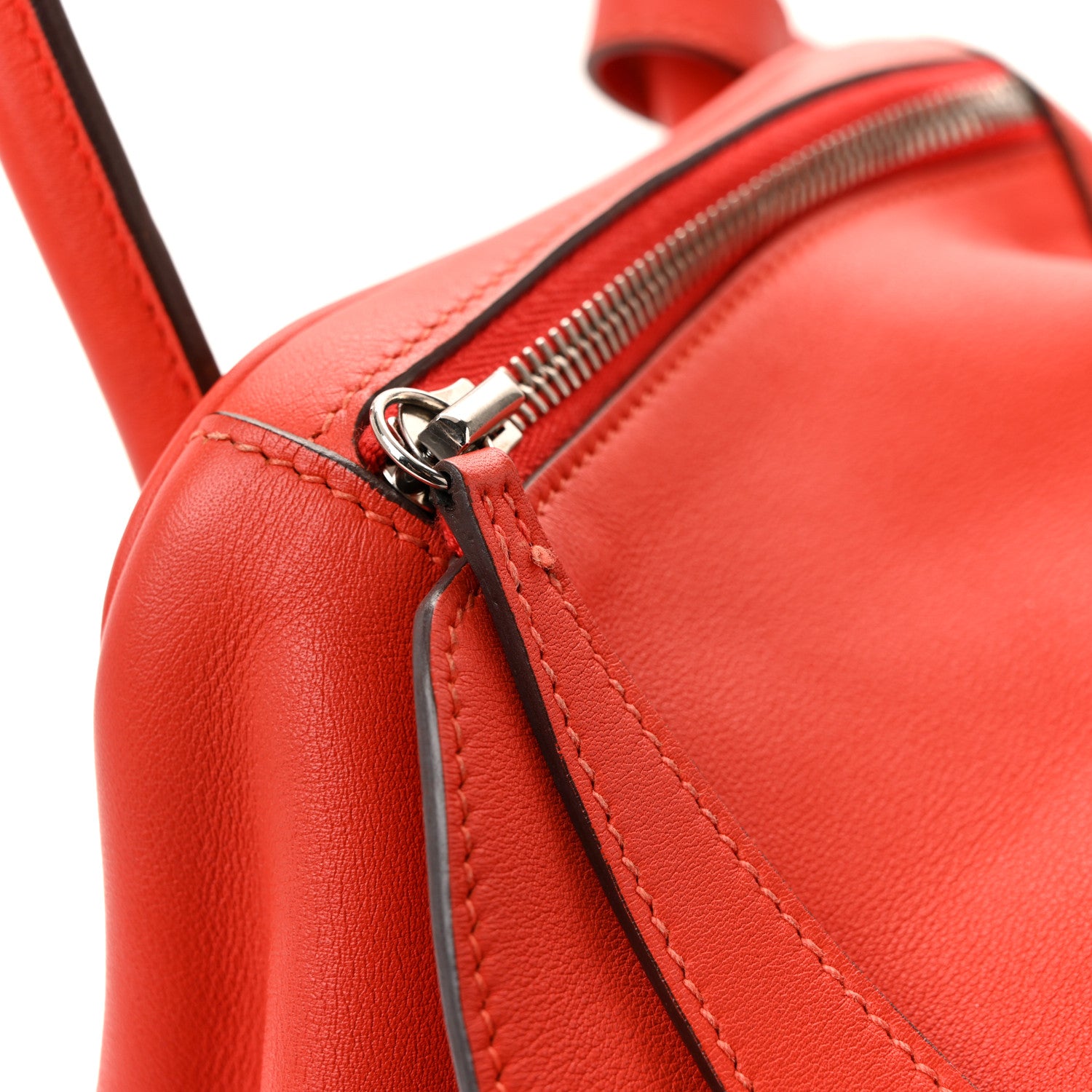 Hermes Swift Epsom Lindy 30 Tressage De Cuir Rouge De Coeur Bleu Du Nord Rouge H 11 of 13