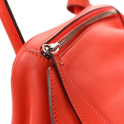 Hermes Swift Epsom Lindy 30 Tressage De Cuir Rouge De Coeur Bleu Du Nord Rouge H 11 of 13