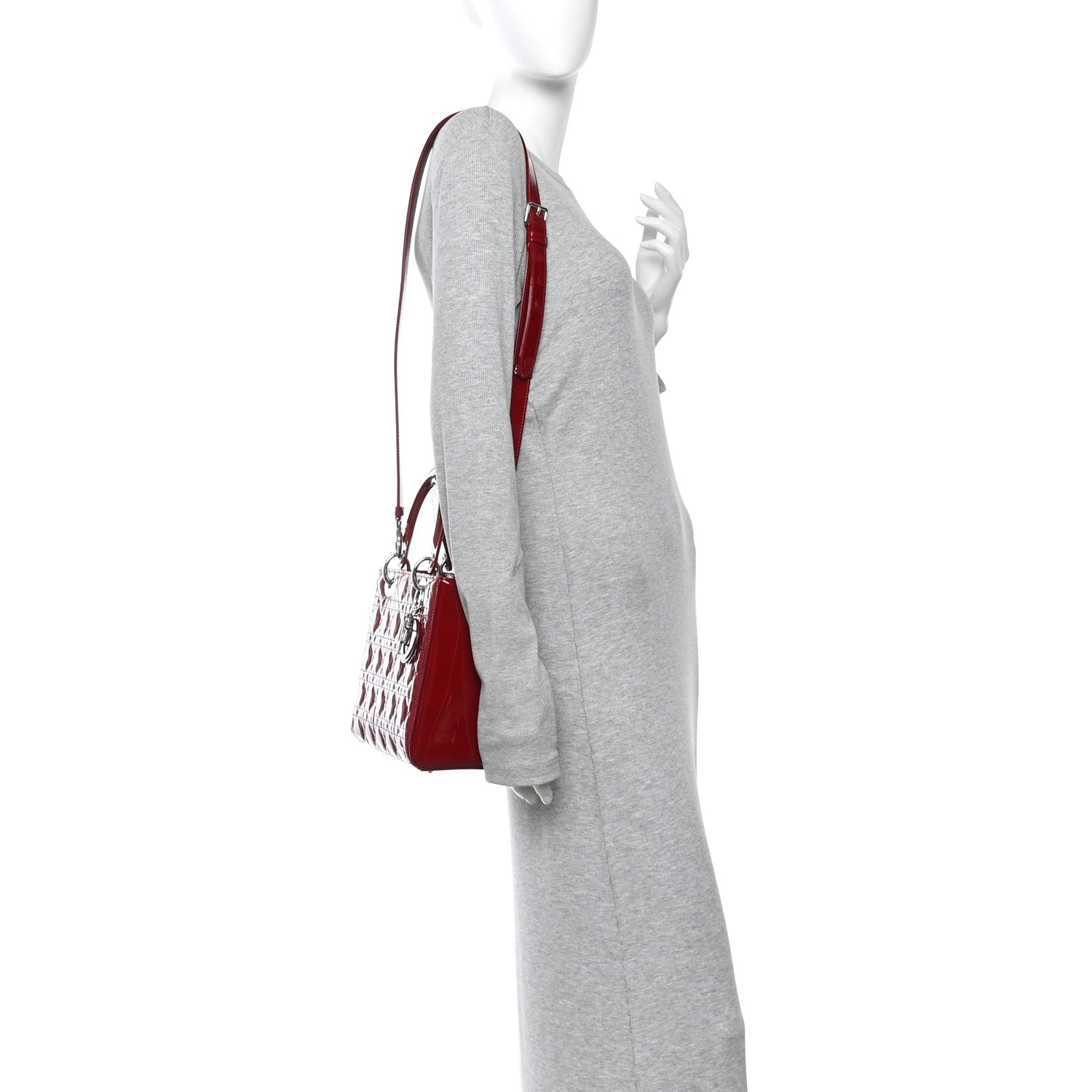 Christian Dior Patent Cannage Medium Lady Dior Red 1869489