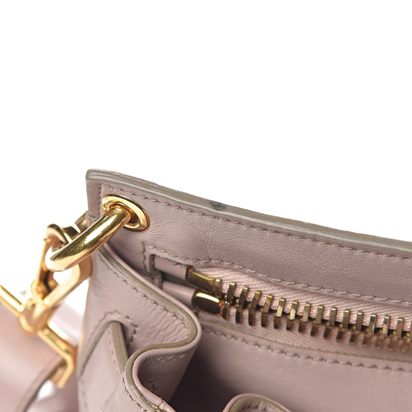 Calfskin Small Lock Front Crossbody Blush Nude